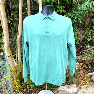 Lands’ End, Green, Long Sleeve, Polo, Size M